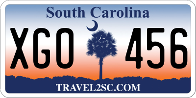 SC license plate XGO456