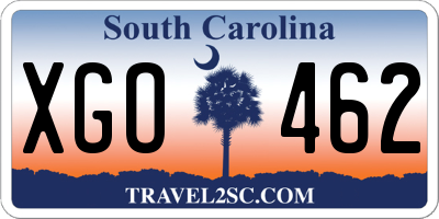SC license plate XGO462