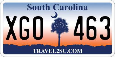 SC license plate XGO463