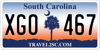 SC license plate XGO467