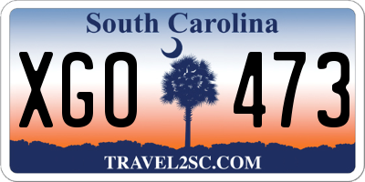 SC license plate XGO473