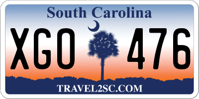 SC license plate XGO476