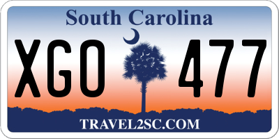 SC license plate XGO477