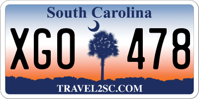 SC license plate XGO478