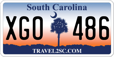 SC license plate XGO486
