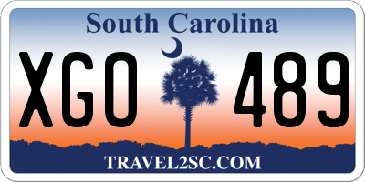 SC license plate XGO489