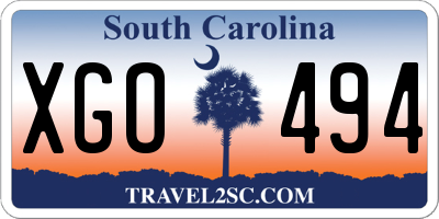 SC license plate XGO494