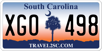 SC license plate XGO498