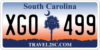 SC license plate XGO499