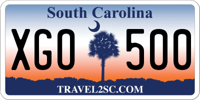SC license plate XGO500
