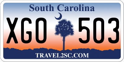 SC license plate XGO503