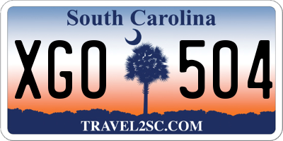 SC license plate XGO504