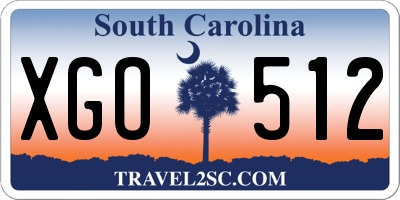 SC license plate XGO512