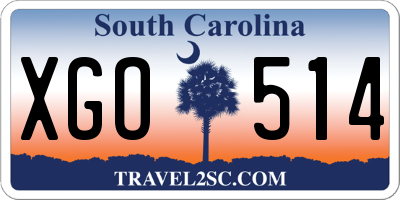 SC license plate XGO514