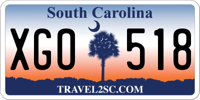 SC license plate XGO518