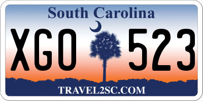 SC license plate XGO523