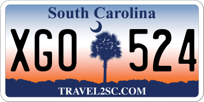 SC license plate XGO524