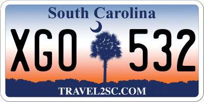 SC license plate XGO532