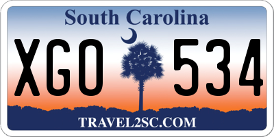 SC license plate XGO534