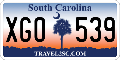 SC license plate XGO539