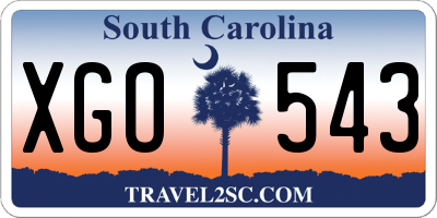 SC license plate XGO543