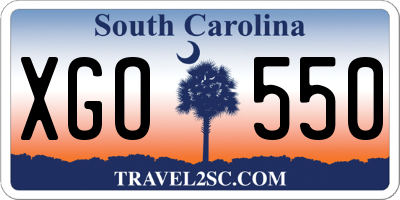 SC license plate XGO550
