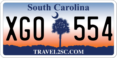 SC license plate XGO554