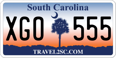 SC license plate XGO555