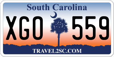 SC license plate XGO559