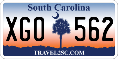 SC license plate XGO562