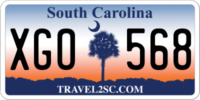 SC license plate XGO568