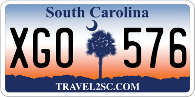 SC license plate XGO576