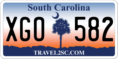 SC license plate XGO582