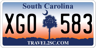 SC license plate XGO583