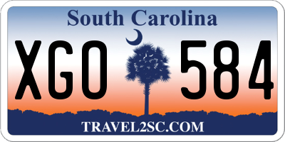 SC license plate XGO584
