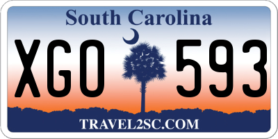 SC license plate XGO593