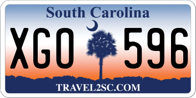 SC license plate XGO596