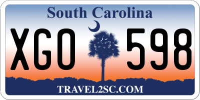 SC license plate XGO598