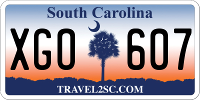 SC license plate XGO607