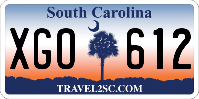SC license plate XGO612