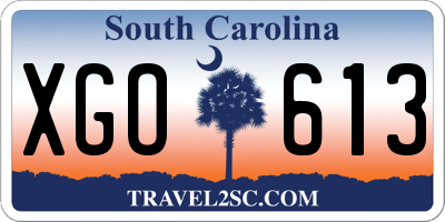 SC license plate XGO613