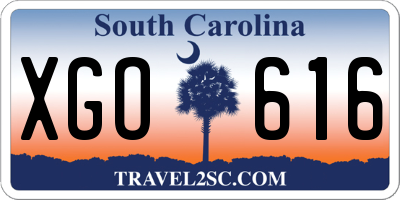 SC license plate XGO616