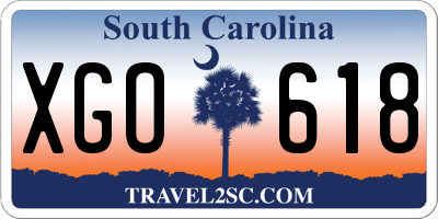 SC license plate XGO618