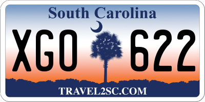 SC license plate XGO622