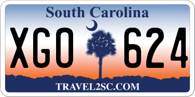 SC license plate XGO624