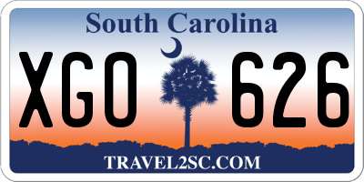 SC license plate XGO626