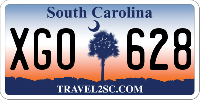 SC license plate XGO628