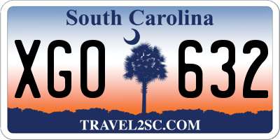 SC license plate XGO632