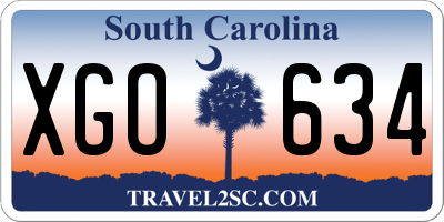 SC license plate XGO634