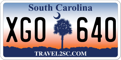 SC license plate XGO640